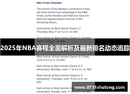 2025年NBA赛程全面解析及最新排名动态追踪